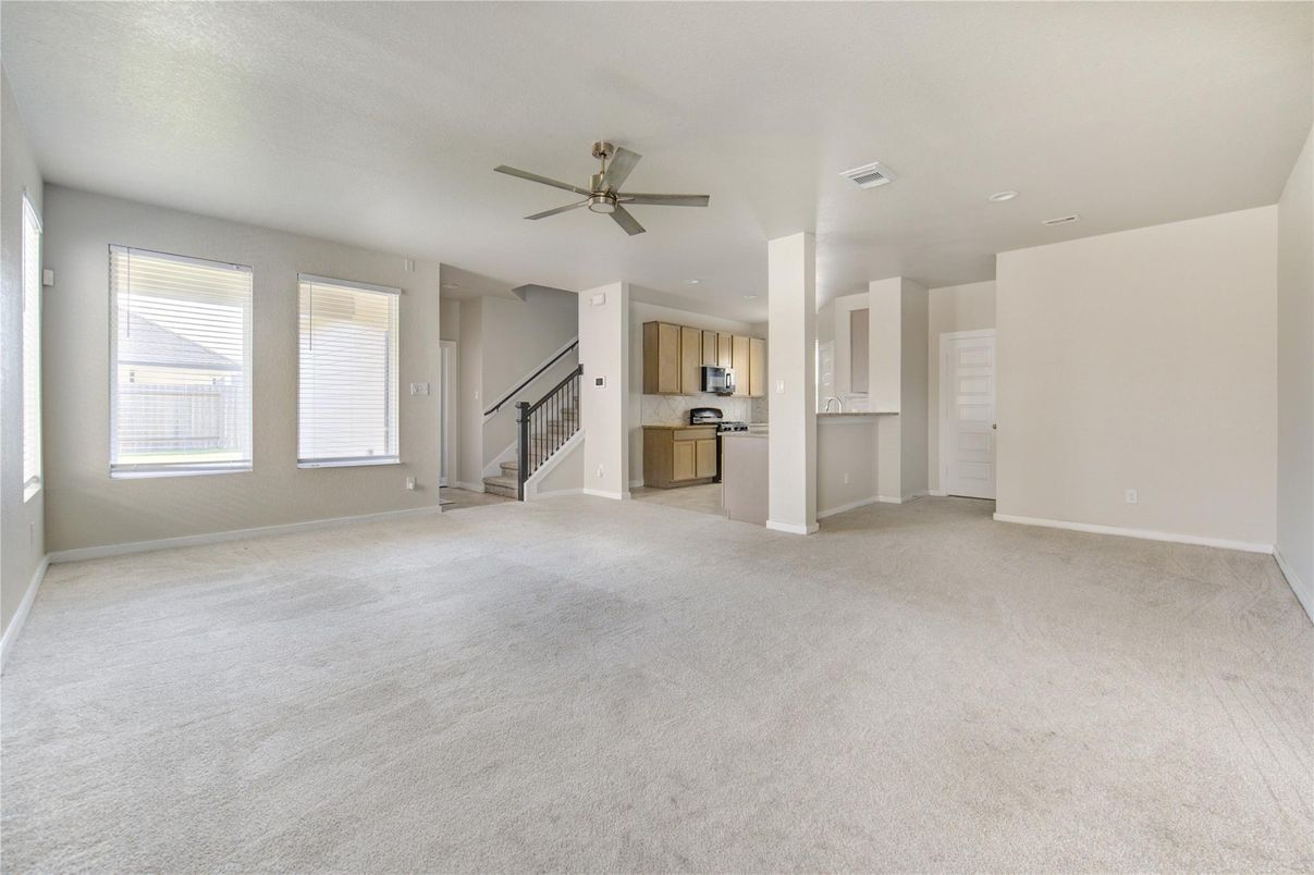 Empty room, Interior, Kitchen, Recessed Lighting