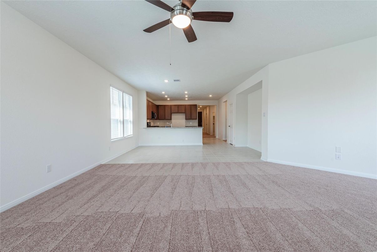 Empty room, Interior, Kitchen, Recessed Lighting