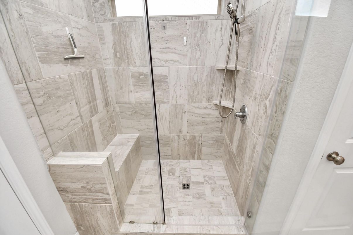 Bathroom, Glass Shower, Interior, Marble, Marble Walls