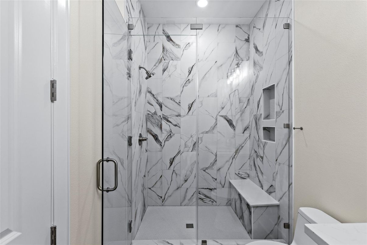 Bathroom, Glass Shower, Interior, Marble, Marble Walls