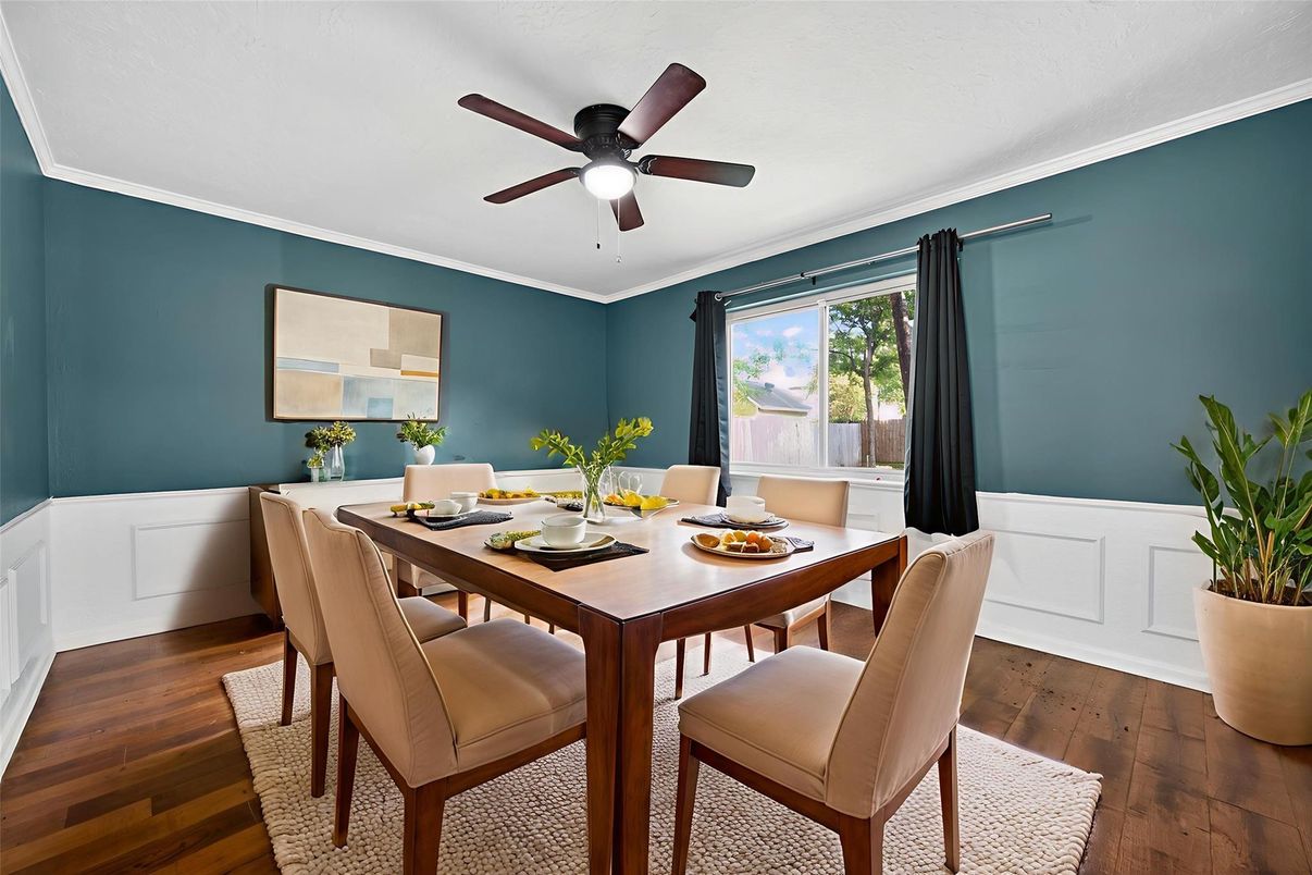 Dining room, Interior, Wood Texture Flooring