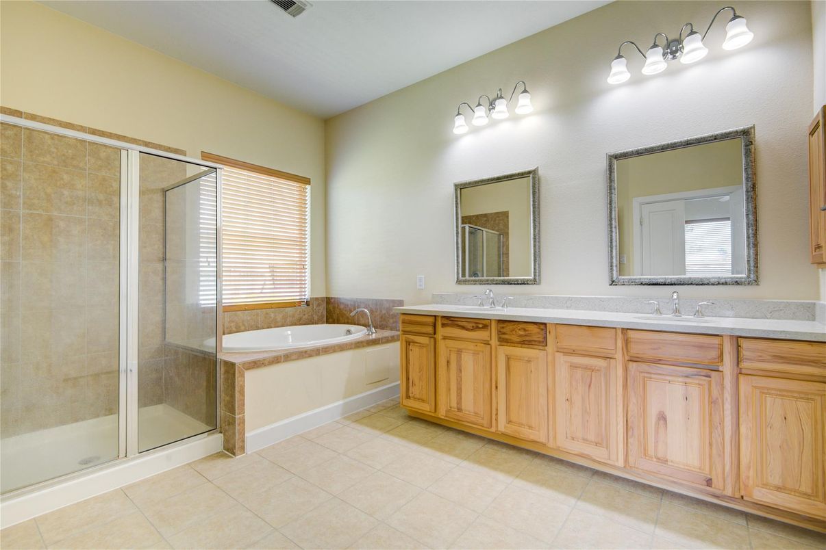 Bathroom, Dual Sink Vanities, Glass Shower, Interior