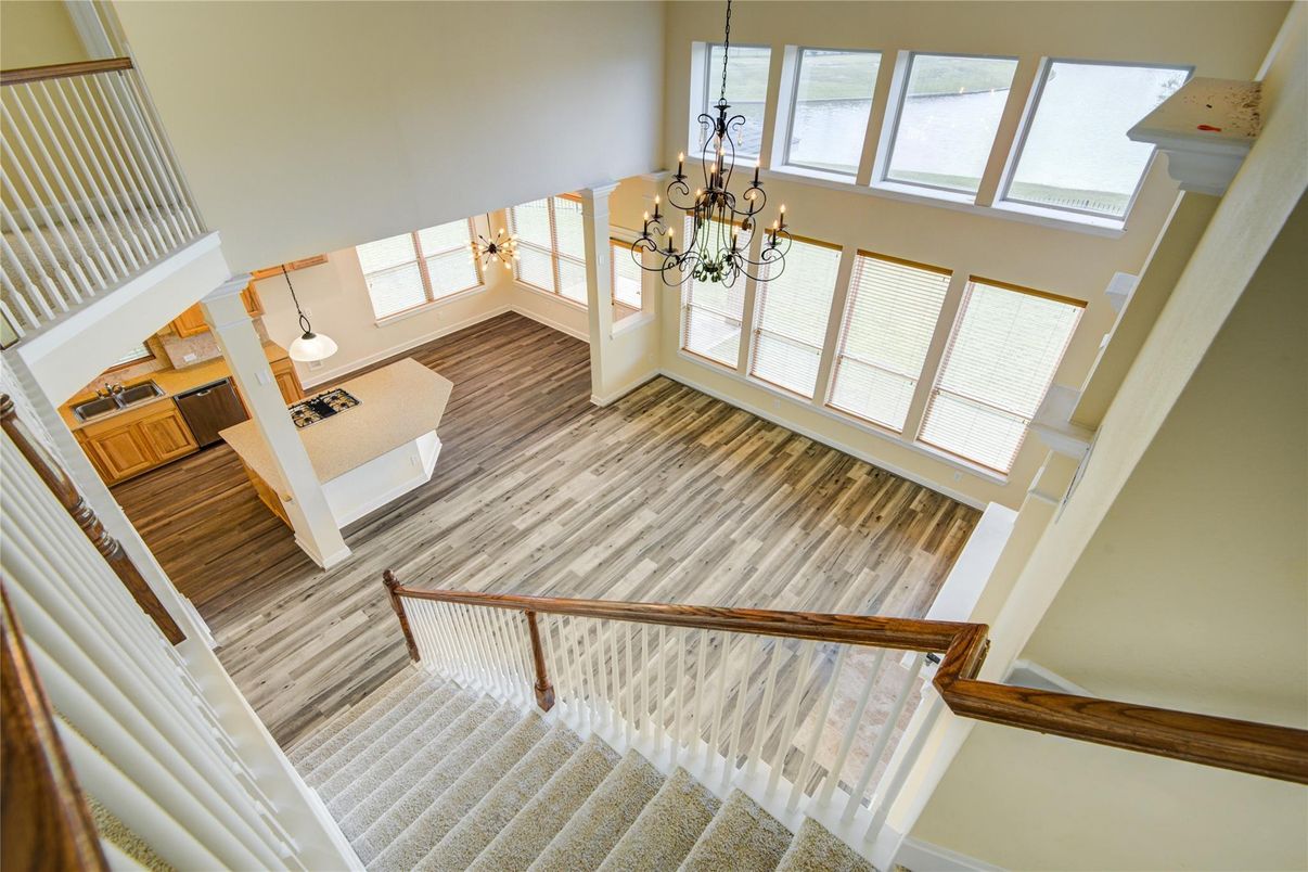 Chandelier, Interior, Wood Texture Flooring