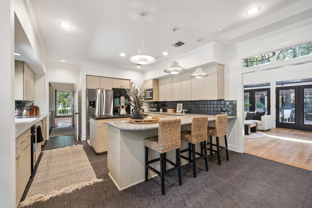 Interior, Kitchen, Pendant Lights, Recessed Lighting, Stainless Steel Appliances