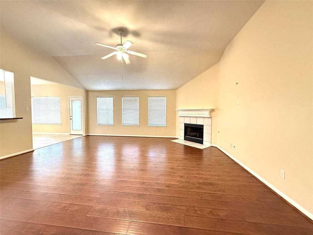 Empty room, Fireplace, Interior, Wood Texture Flooring