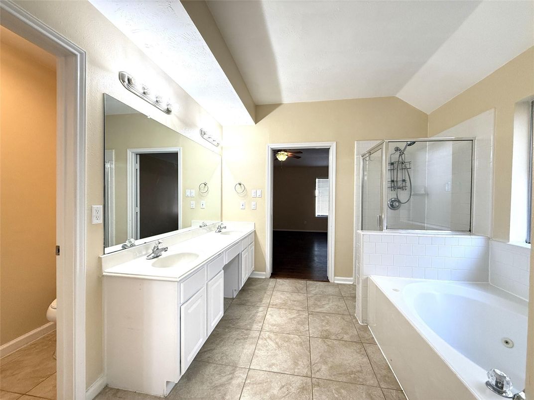 Bathroom, Dual Sink Vanities, Glass Shower, Interior