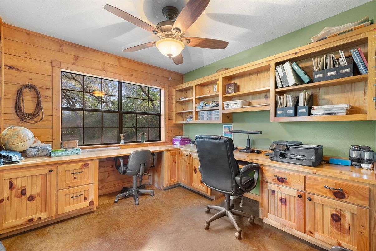 Home Office, Interior, Wooden Walls