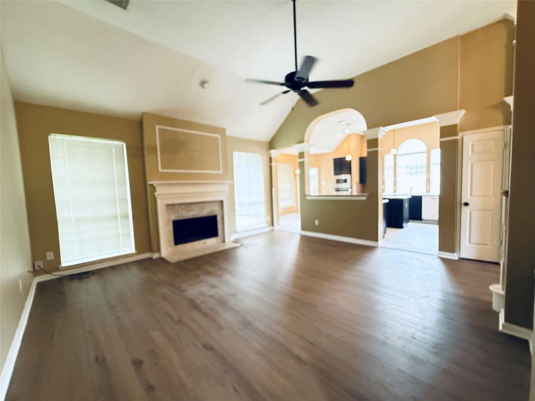 Empty room, Fireplace, Interior, Wood Texture Flooring