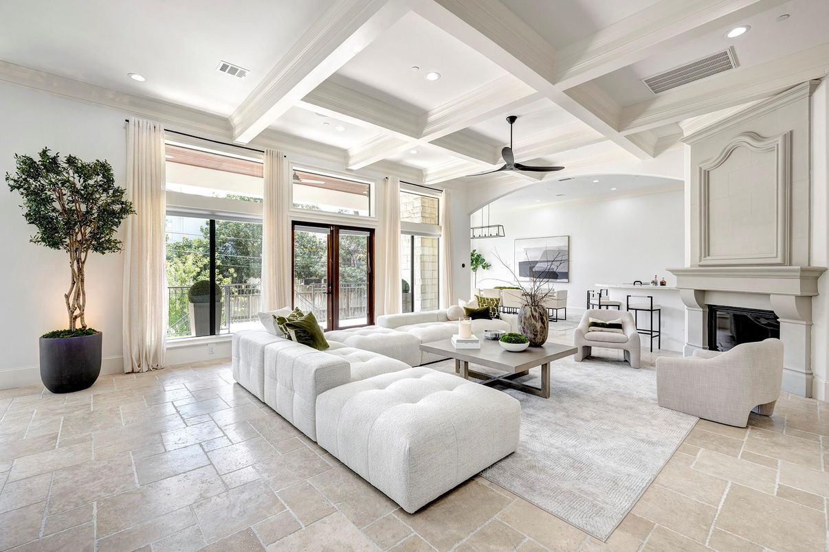 Fireplace, Interior, Living room, Recessed Lighting