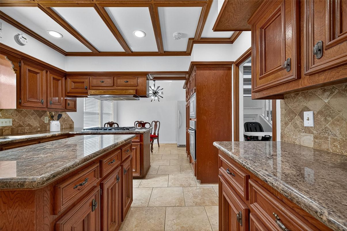 Interior, Kitchen, Recessed Lighting, Wooden Beams