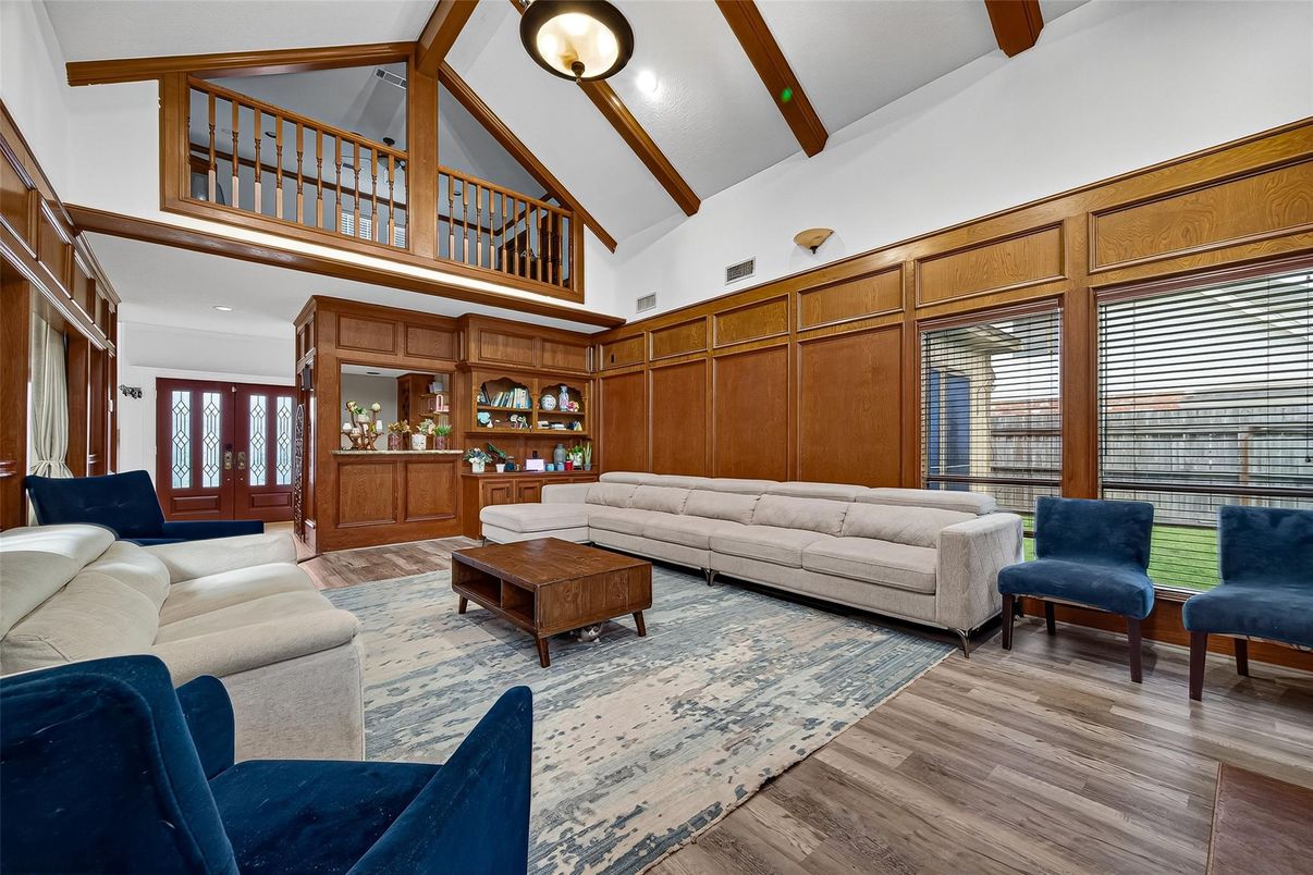 Interior, Living room, Wooden Beams, Wood Texture Flooring
