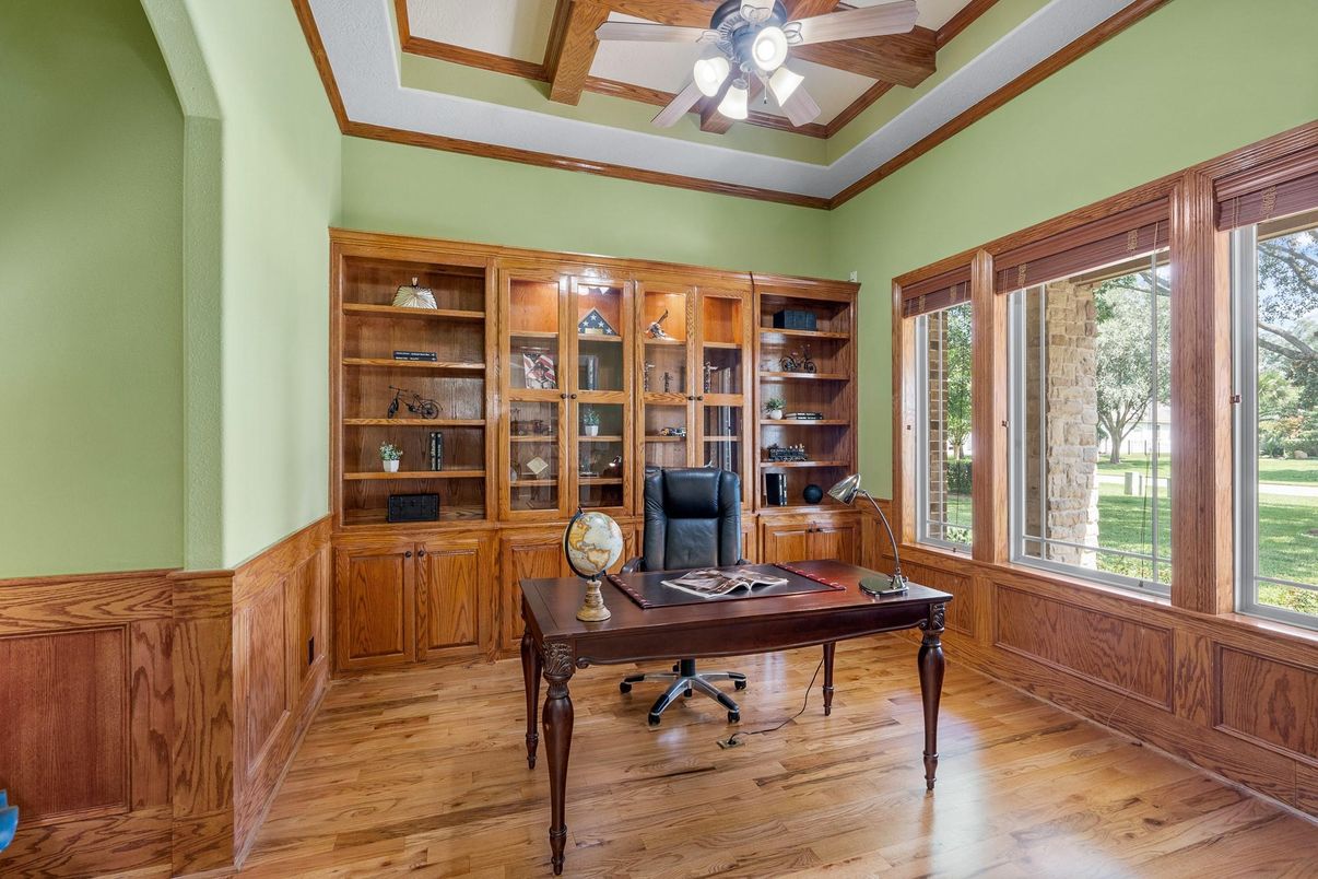 Home Office, Interior, Wooden Beams, Wood Texture Flooring