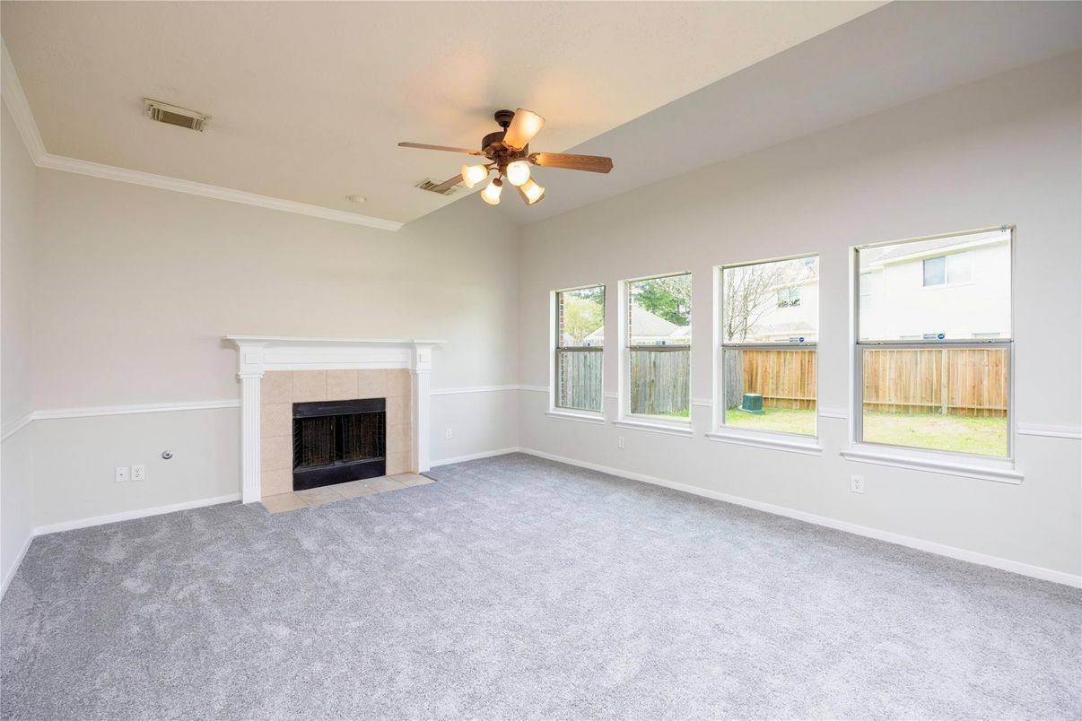 Empty room, Fireplace, Interior