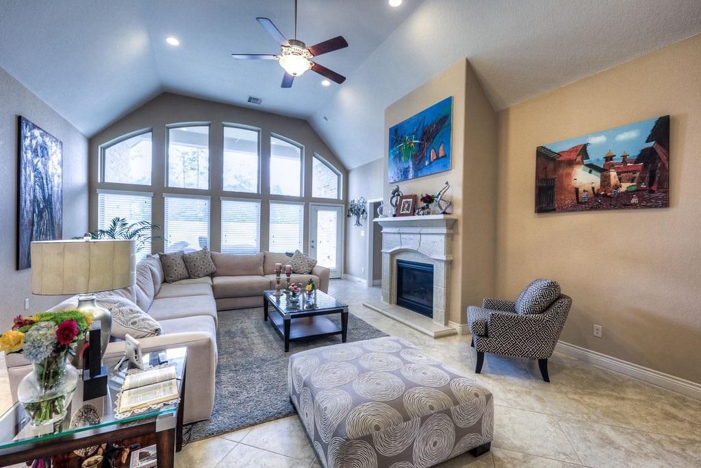 Fireplace, Interior, Living room, Recessed Lighting