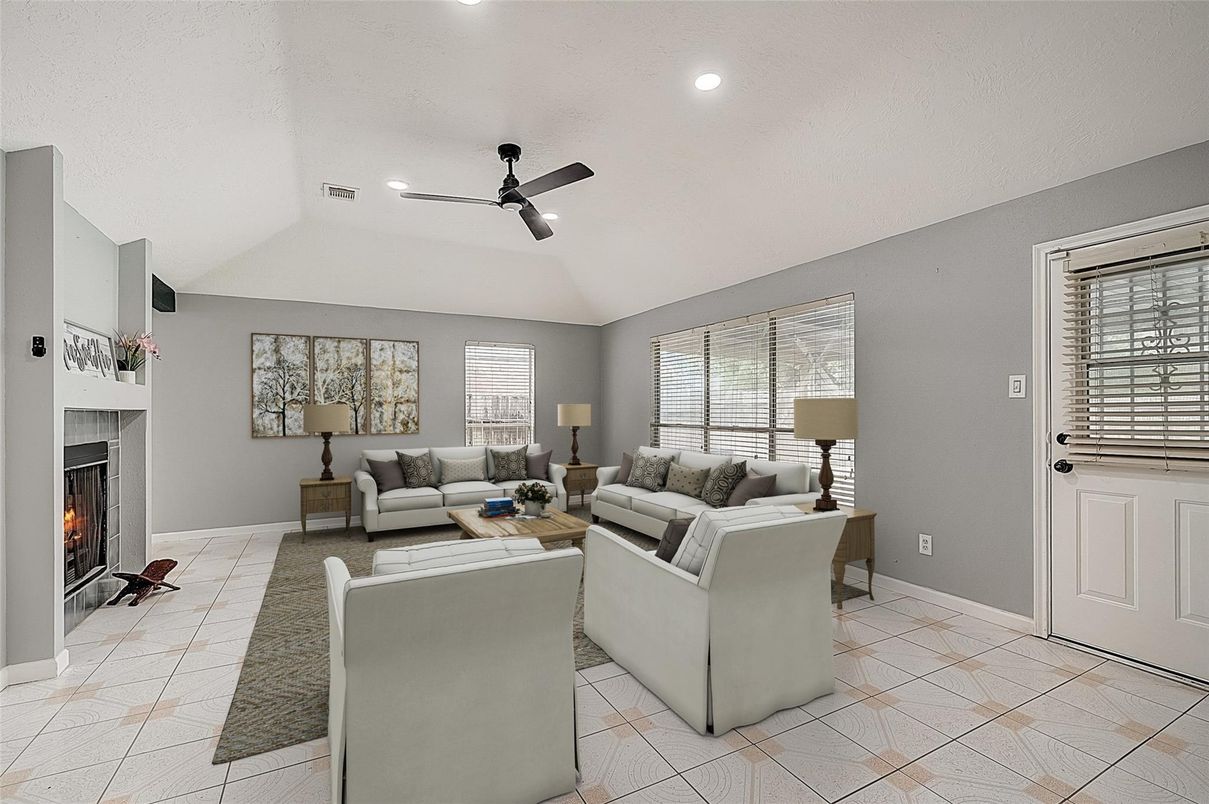 Fireplace, Interior, Living room, Recessed Lighting