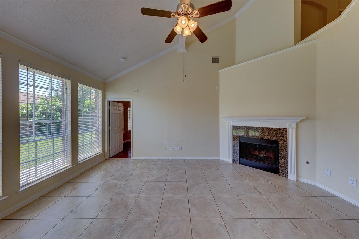 Empty room, Fireplace, Interior