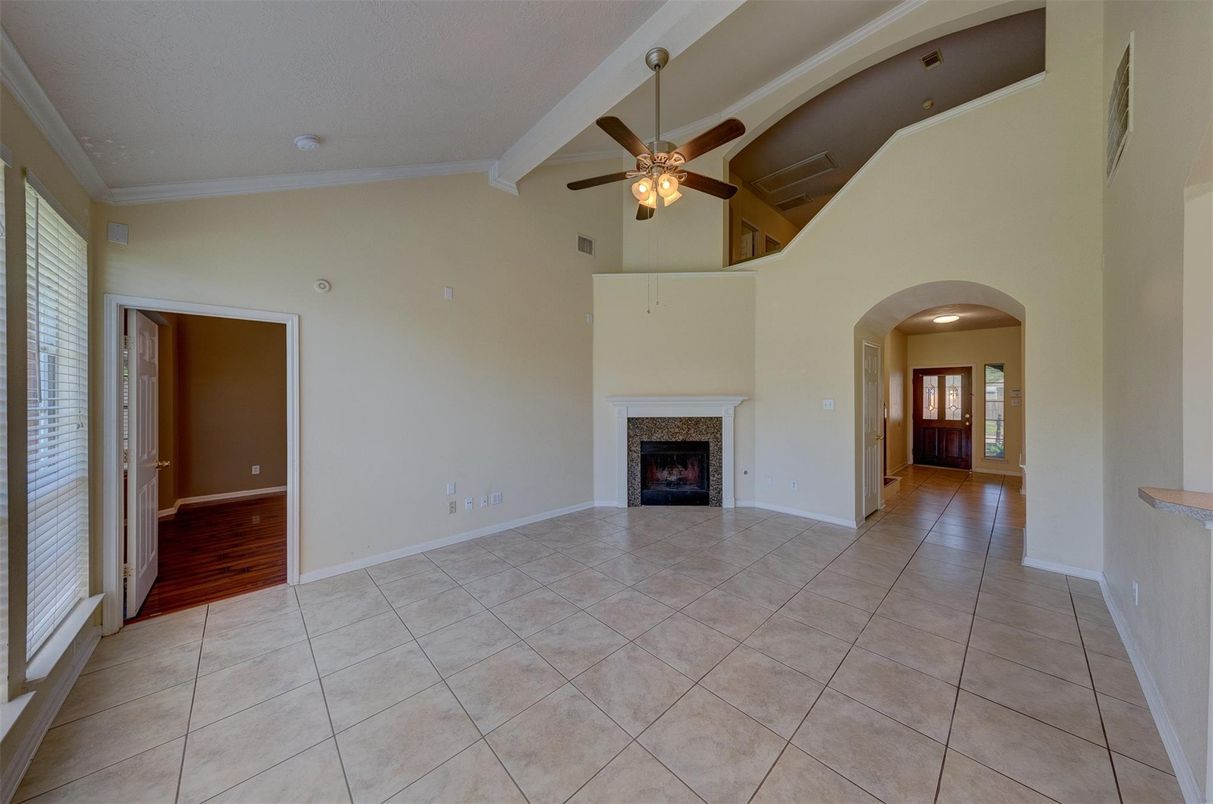 Empty room, Fireplace, Interior, Wood Texture Flooring