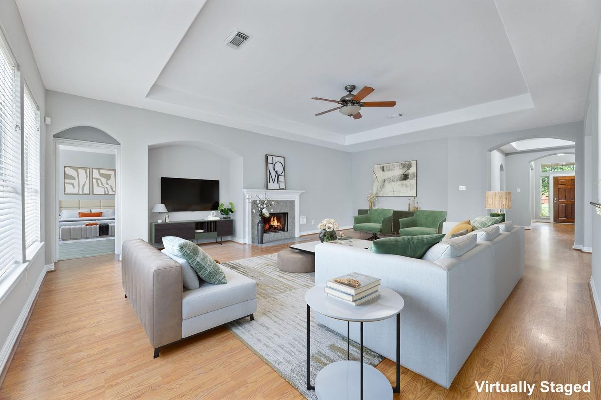 Fireplace, Interior, Living room, Wood Texture Flooring