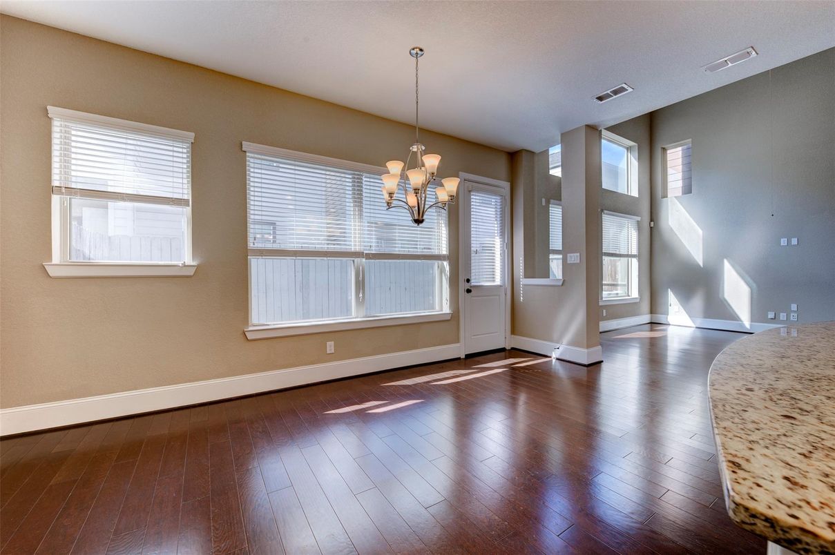 Chandelier, Empty room, Interior, Wood Texture Flooring