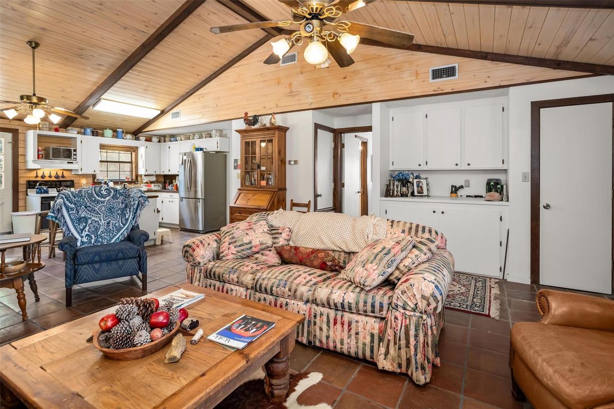 Interior, Kitchen, Living room, Wooden Ceilings