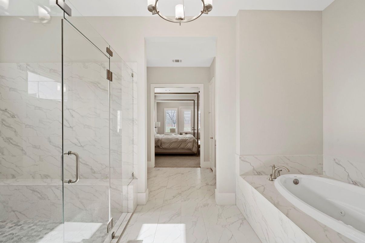 Bathroom, Bedroom, Glass Shower, Interior, Marble, Marble Walls