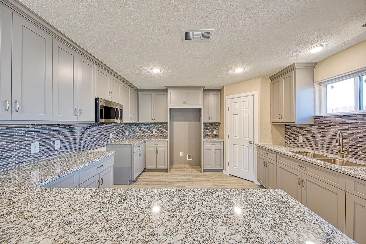 Interior, Kitchen, Recessed Lighting, Wood Texture Flooring
