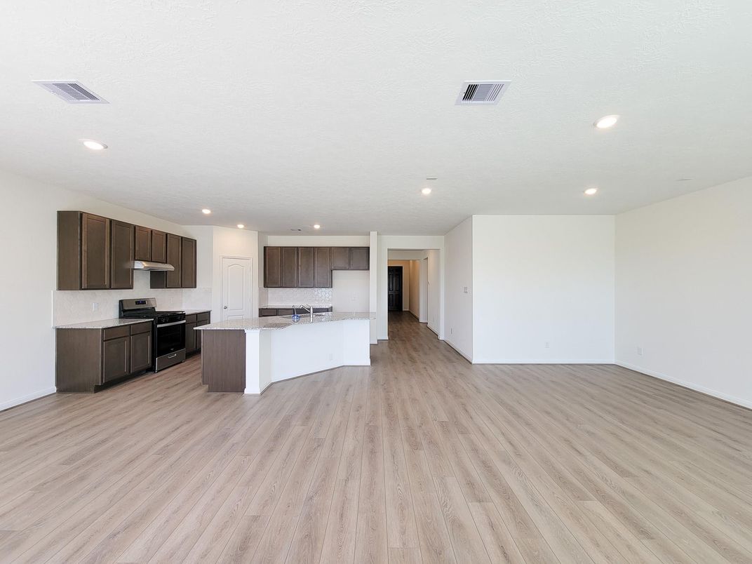 Interior, Kitchen, Recessed Lighting, Wood Texture Flooring
