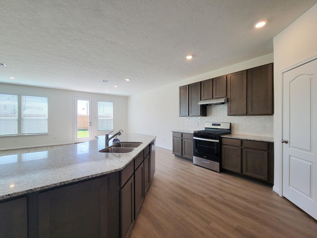Interior, Kitchen, Recessed Lighting, Wood Texture Flooring