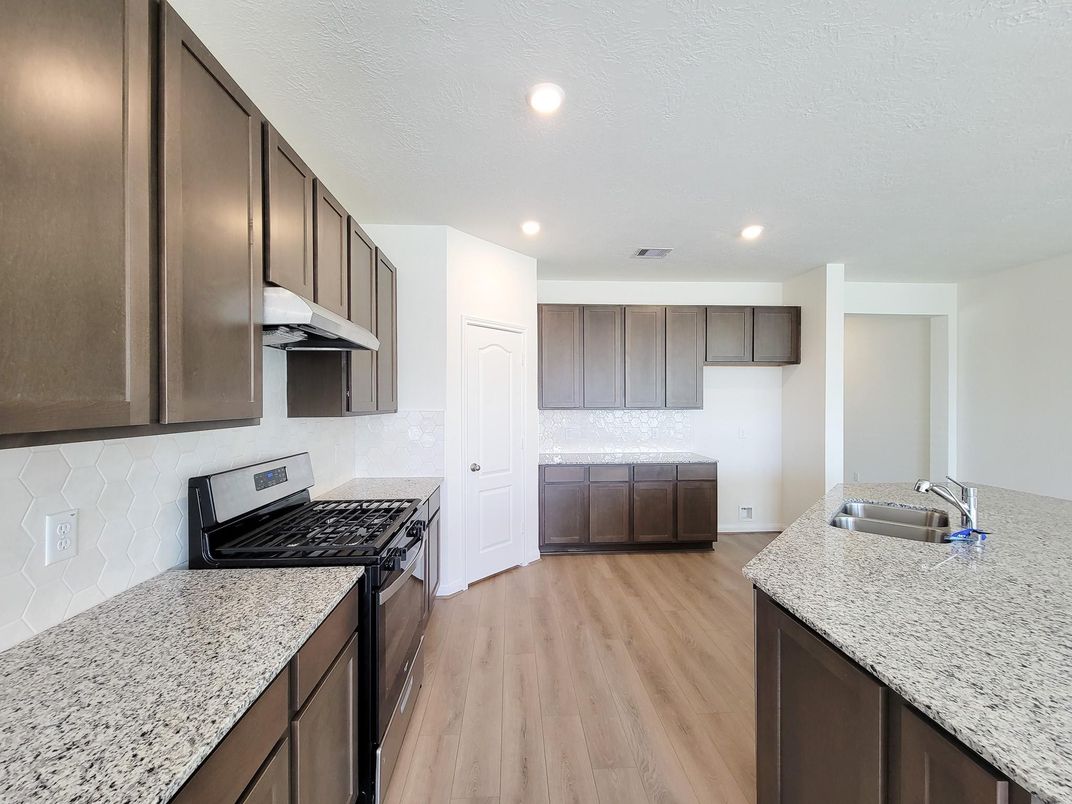 Interior, Kitchen, Recessed Lighting, Wood Texture Flooring