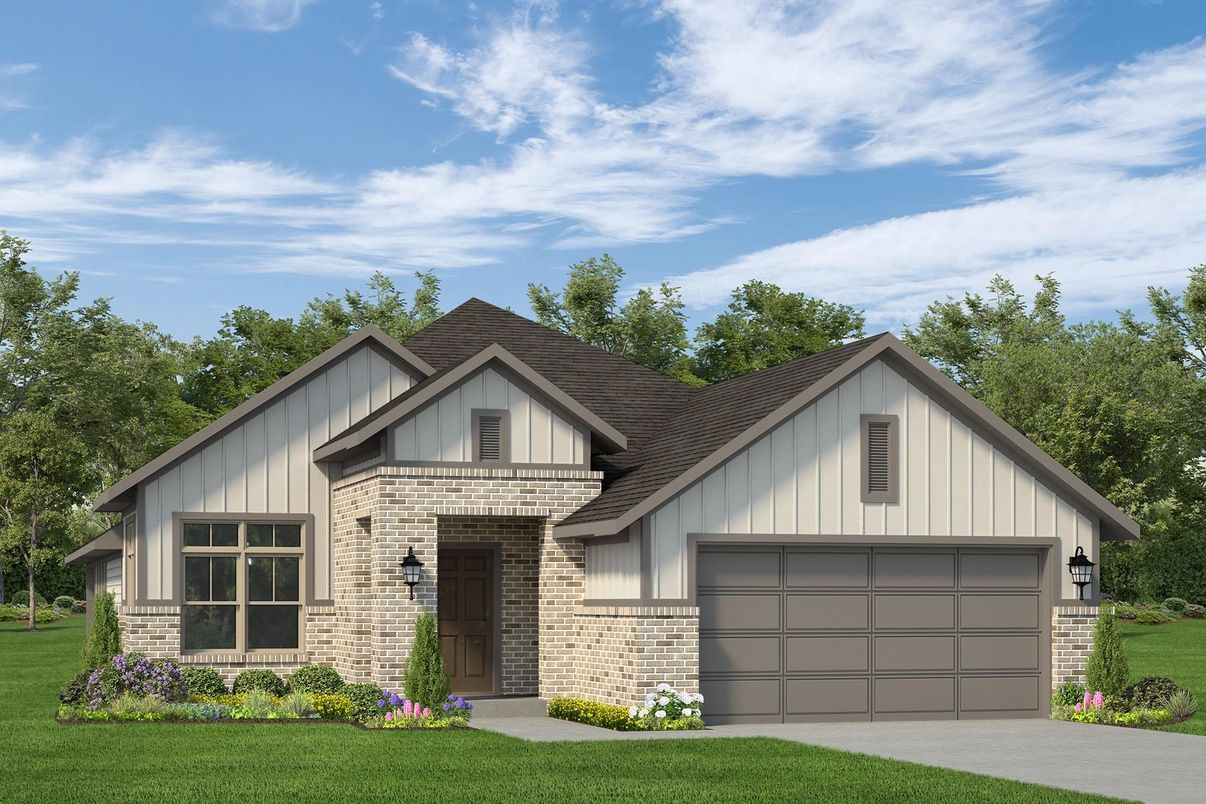 Attached, Exterior, Facade, Brick Facade, Farmhouse