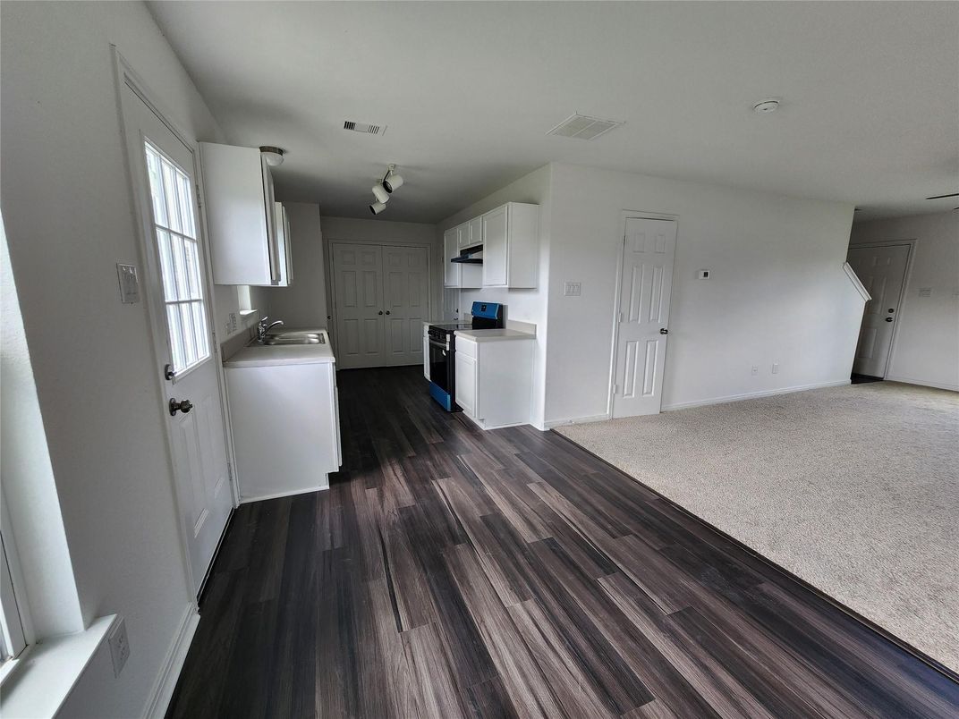 Interior, Kitchen, Washer, Wood Texture Flooring