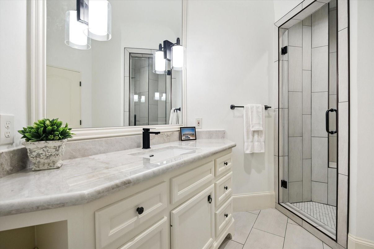 Bathroom, Dual Sink Vanities, Glass Shower, Interior