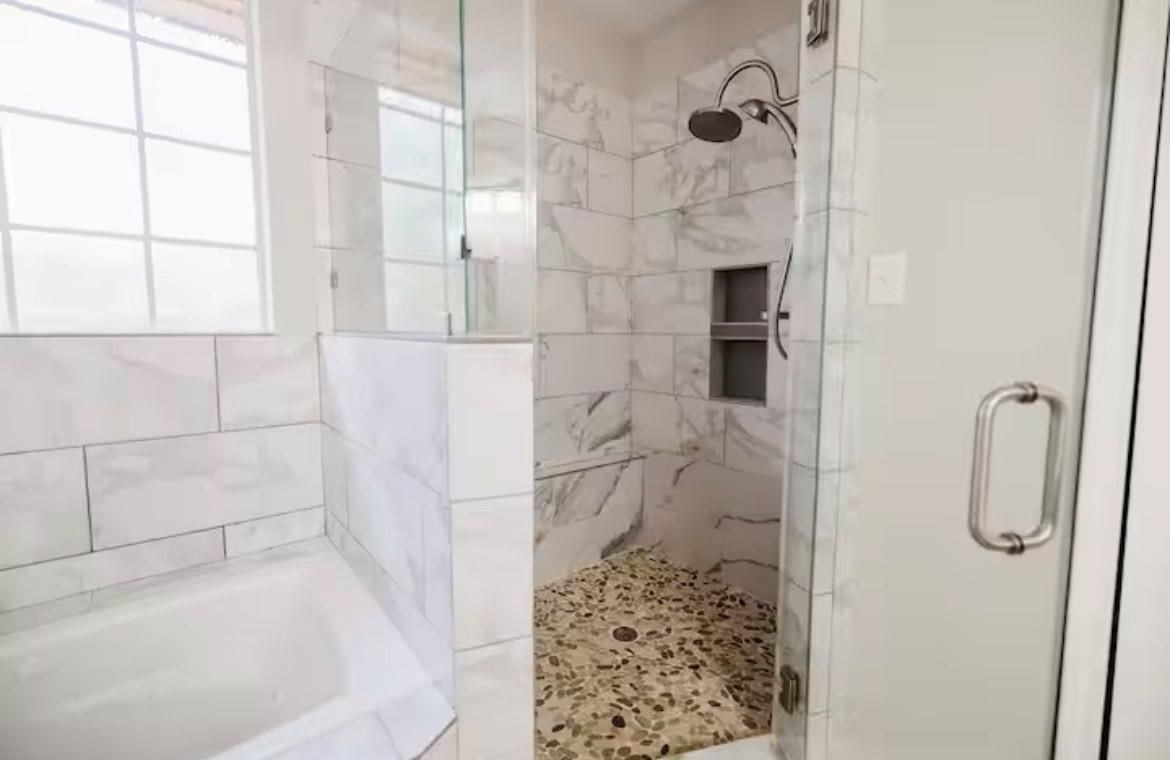 Bathroom, Glass Shower, Interior, Marble Walls