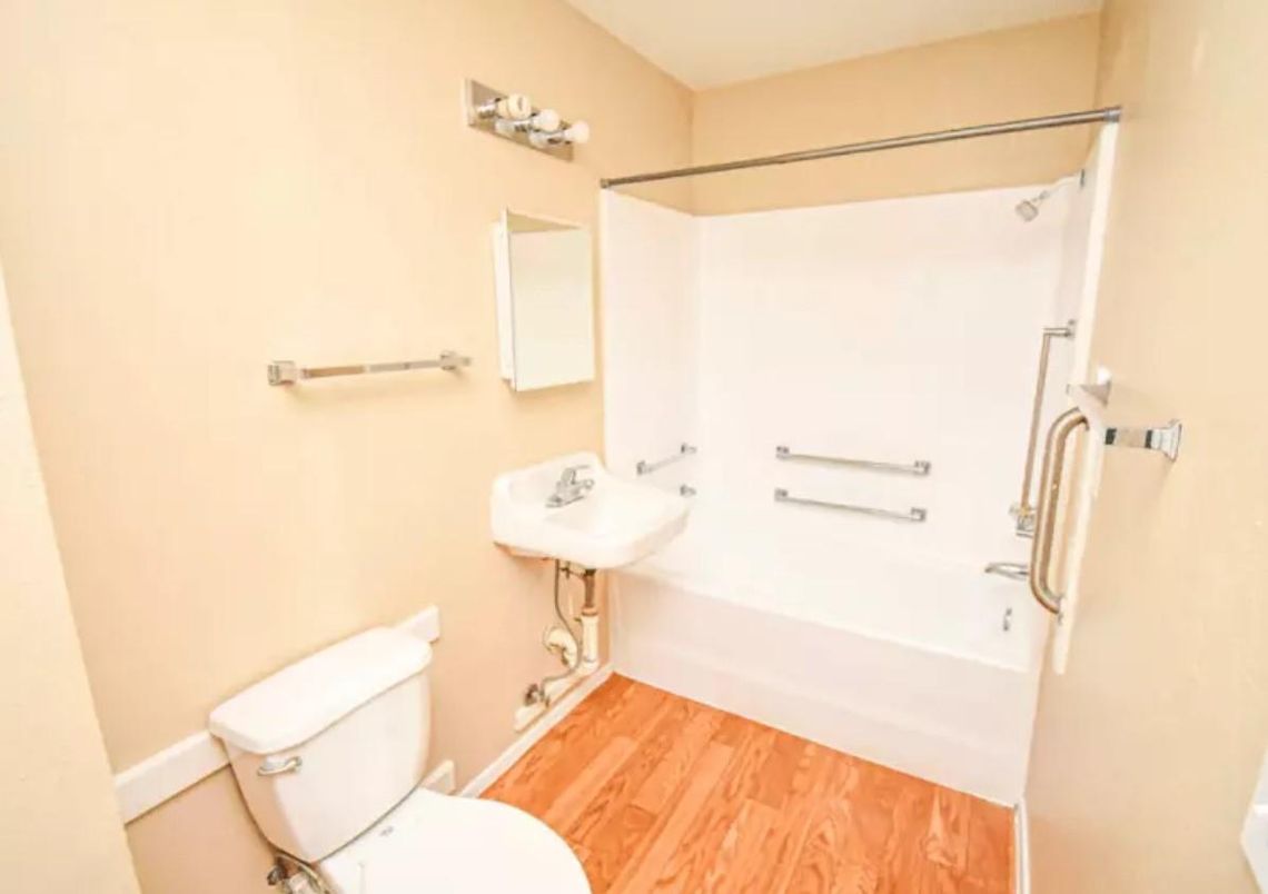 Bathroom, Interior, Wood Texture Flooring