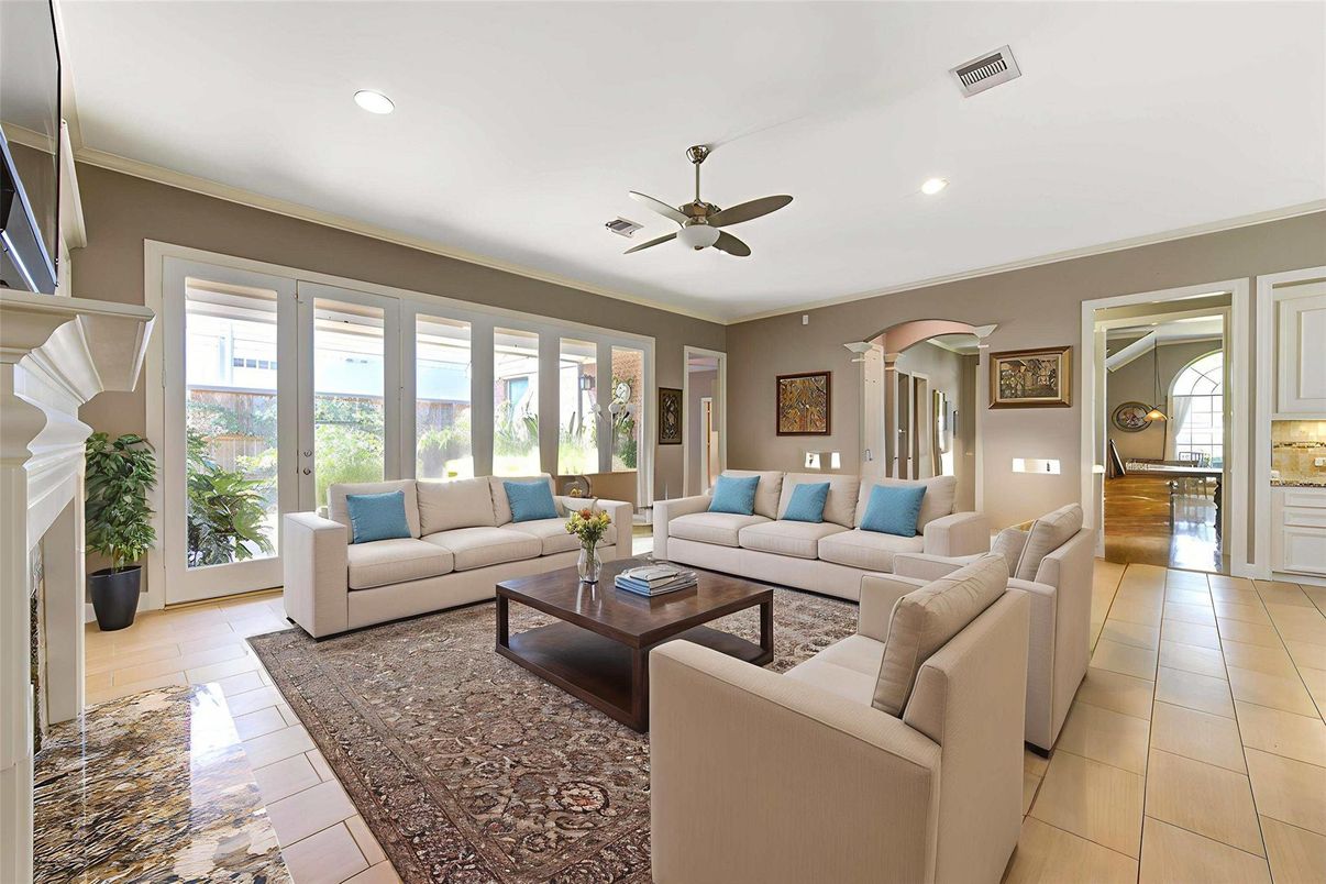 Interior, Living room, Recessed Lighting
