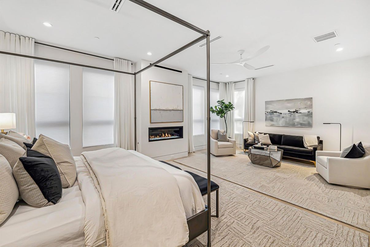 Bedroom, Fireplace, Interior, Recessed Lighting