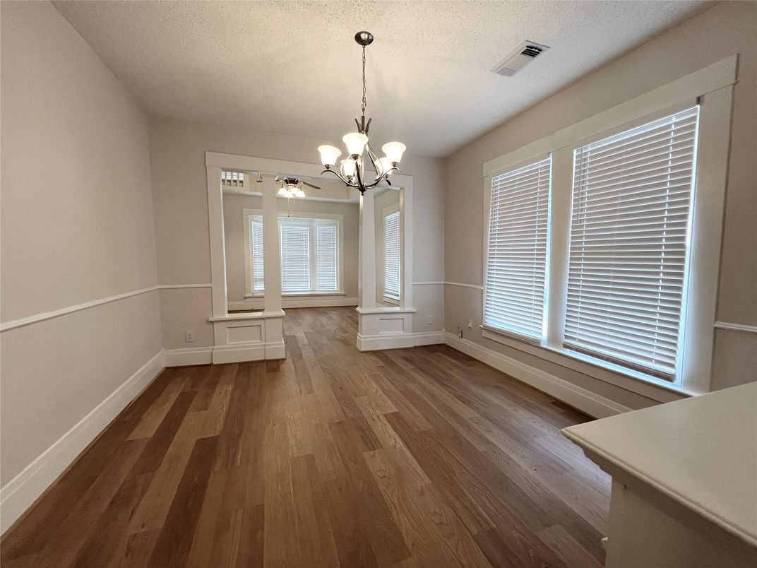Chandelier, Empty room, Interior, Wood Texture Flooring