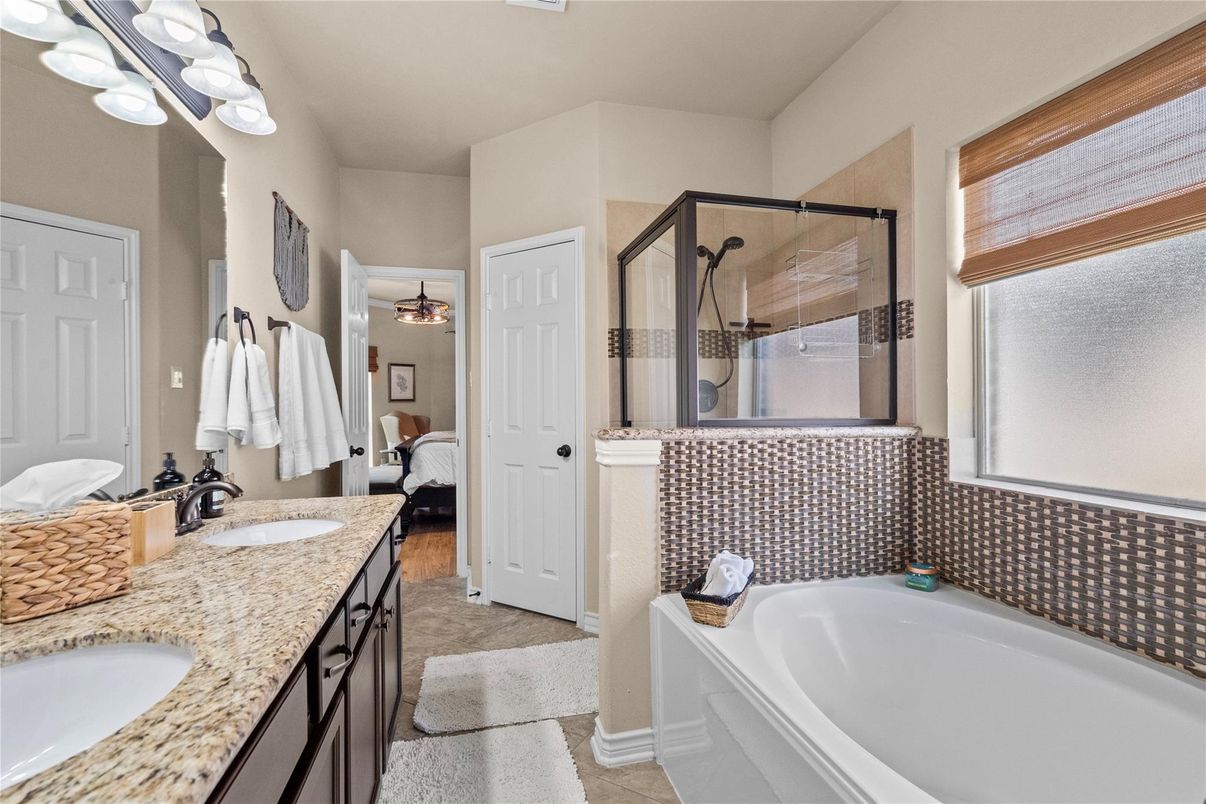 Bathroom, Dual Sink Vanities, Glass Shower, Interior