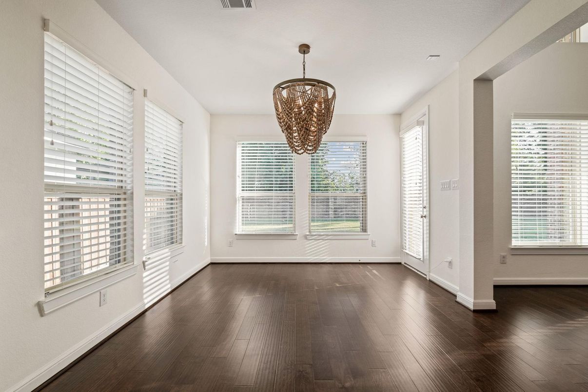 Chandelier, Empty room, Interior, Wood Texture Flooring