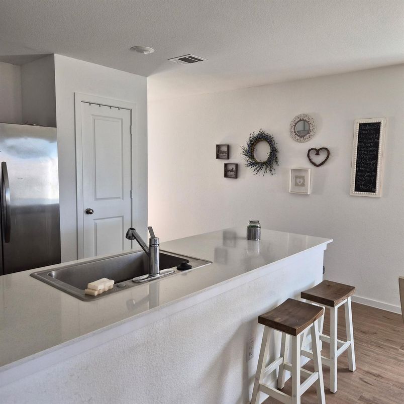 Interior, Kitchen, Recessed Lighting, Wood Texture Flooring