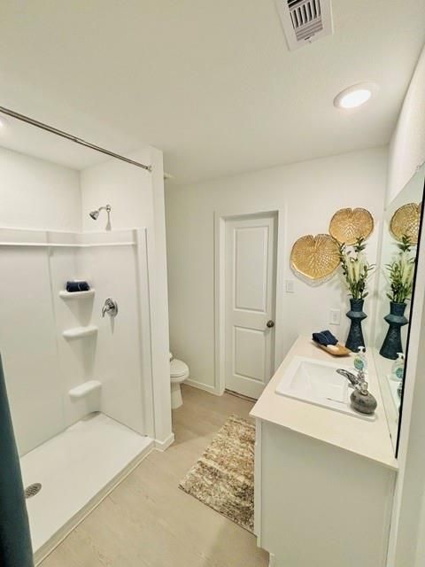 Bathroom, Interior, Recessed Lighting, Wood Texture Flooring