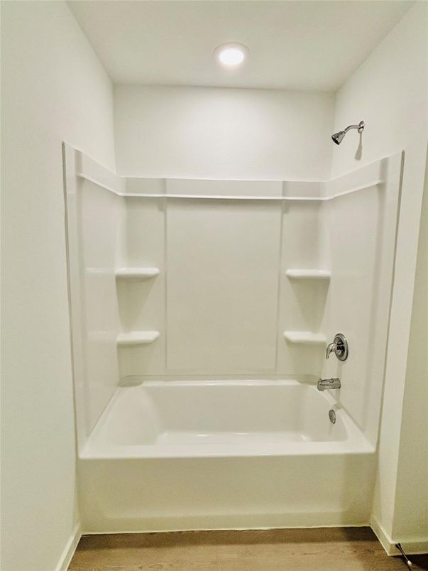 Bathroom, Interior, Recessed Lighting, Wood Texture Flooring