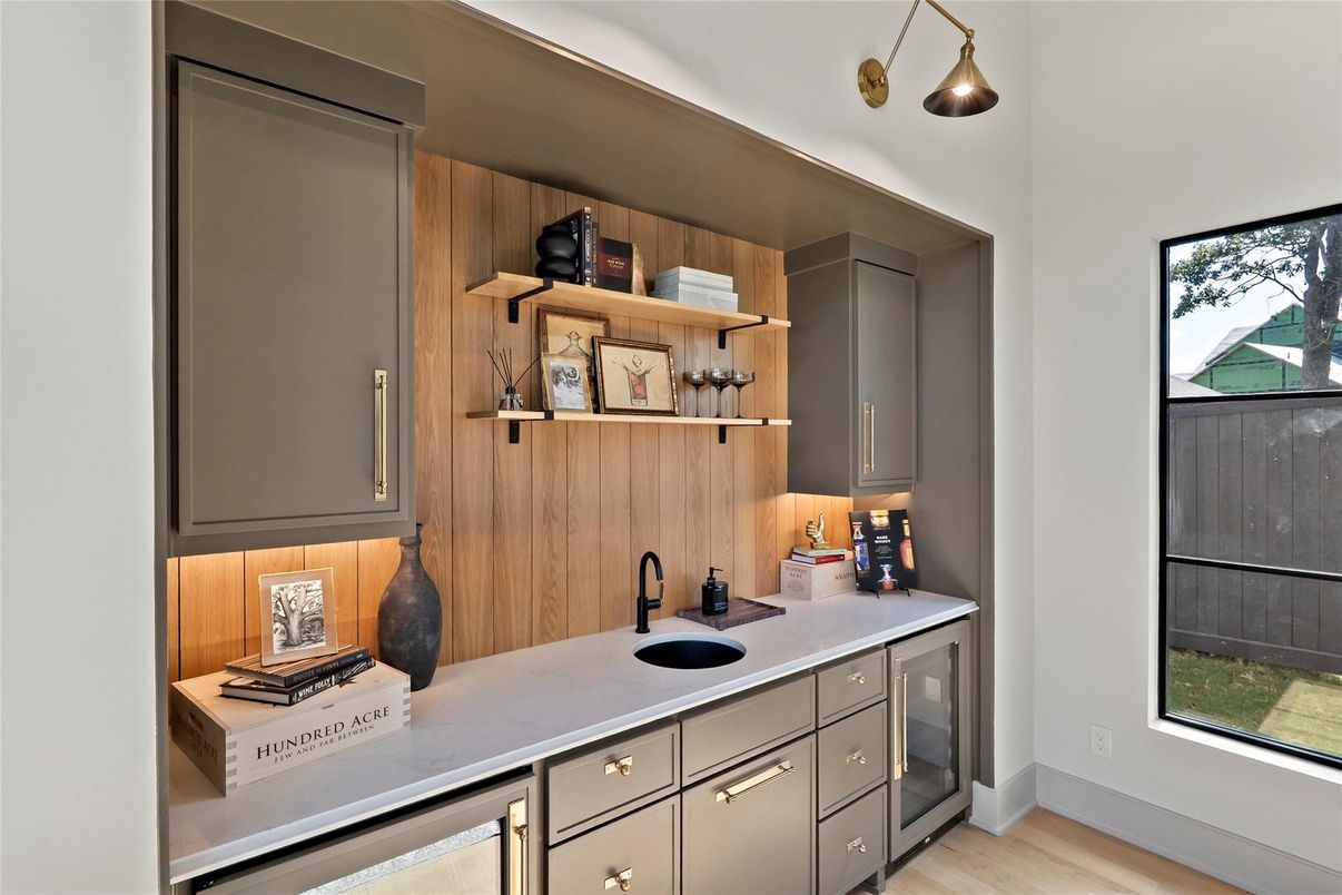 Interior, Kitchen, Wood Texture Flooring, Wooden Walls