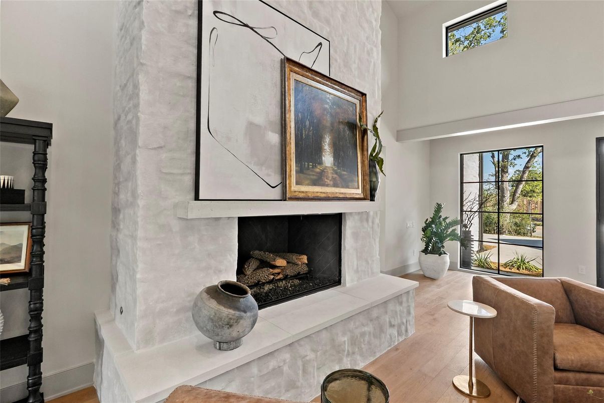 Fireplace, Interior, Wood Texture Flooring