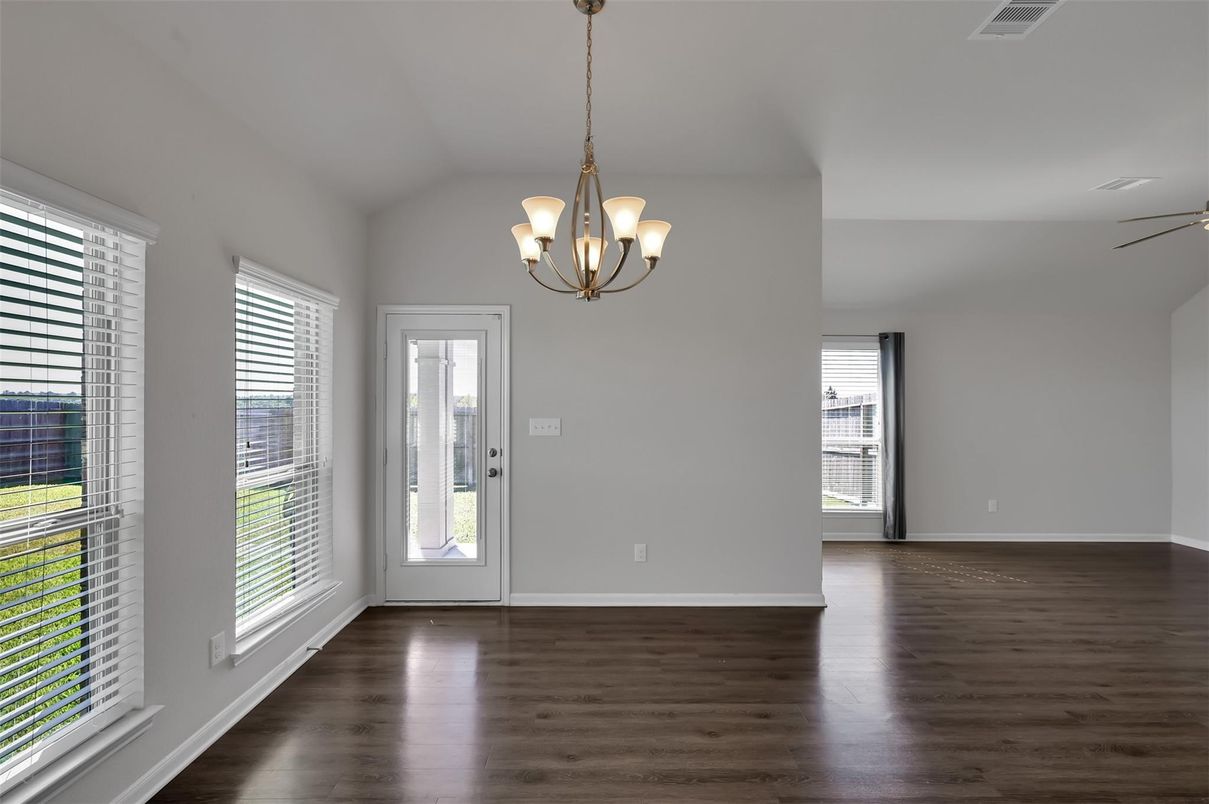 Chandelier, Empty room, Interior, Wood Texture Flooring