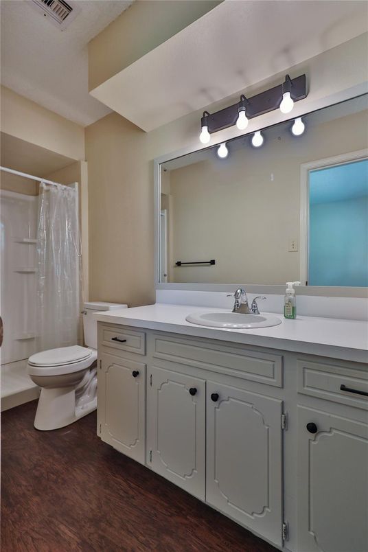 Bathroom, Dual Sink Vanities, Interior, Wood Texture Flooring