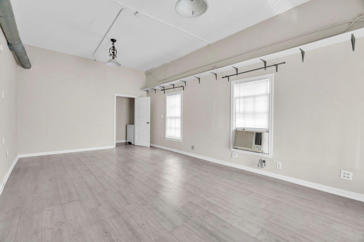 Empty room, Interior, Pendant Lights, Wood Texture Flooring