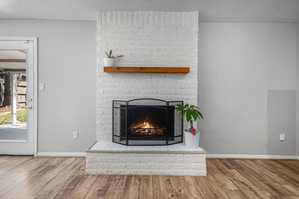 Fireplace, Interior, Wood Texture Flooring