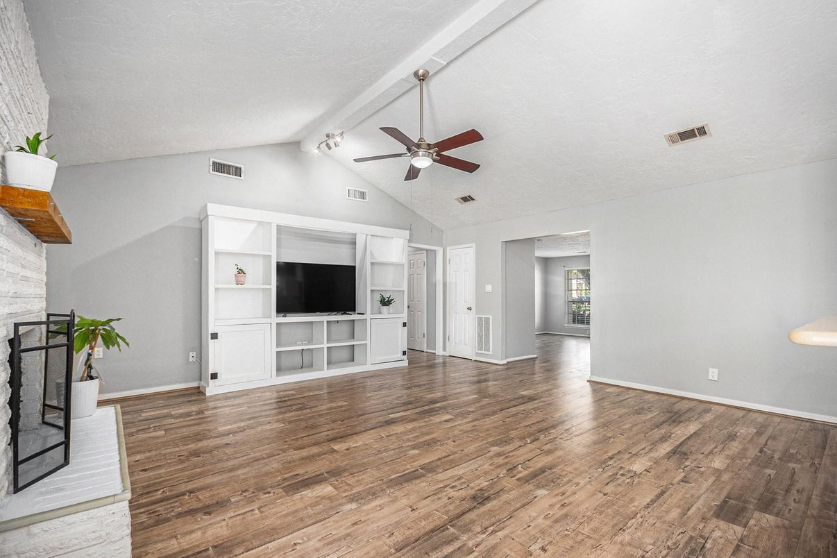 Empty room, Fireplace, Interior, Wood Texture Flooring