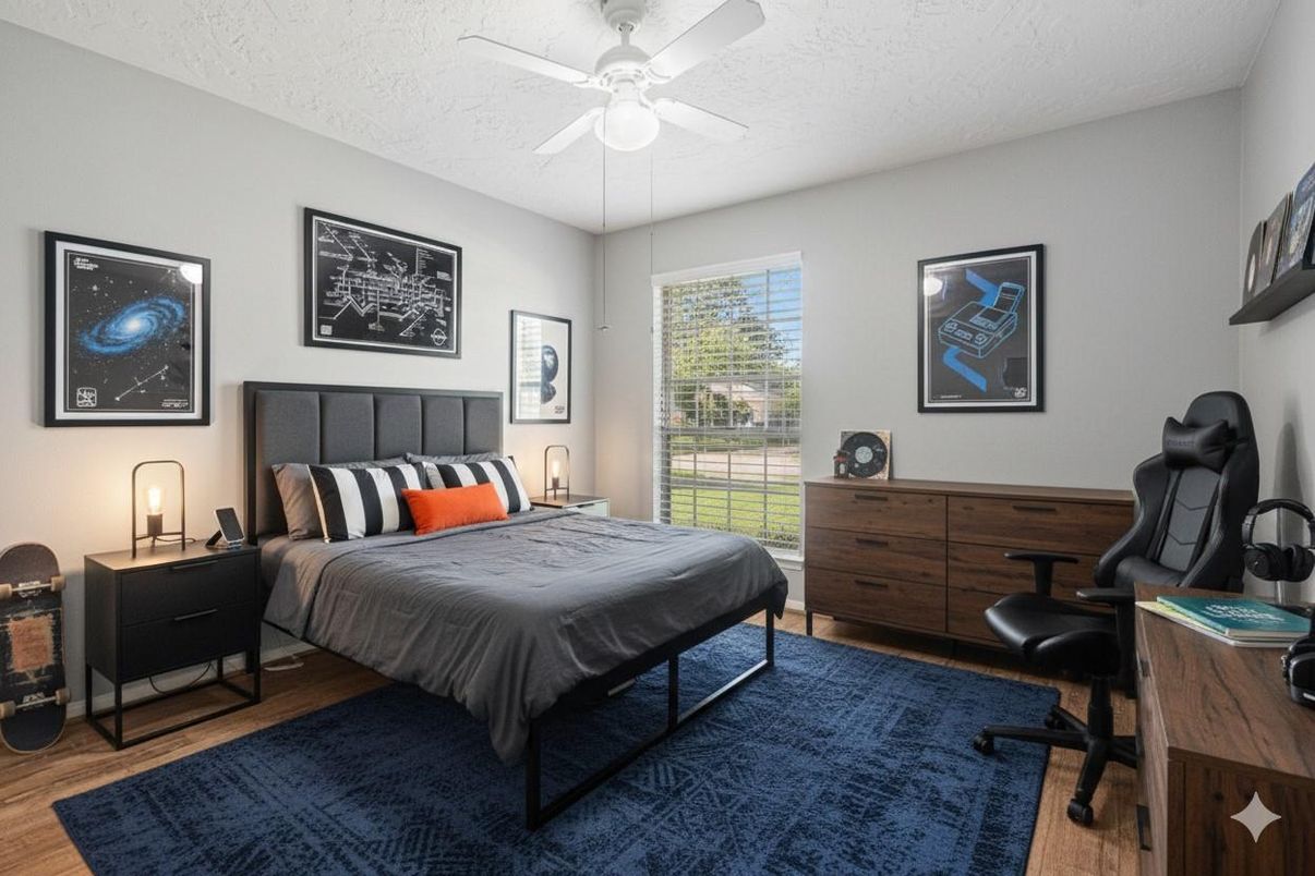 Bedroom, Interior, Wood Texture Flooring